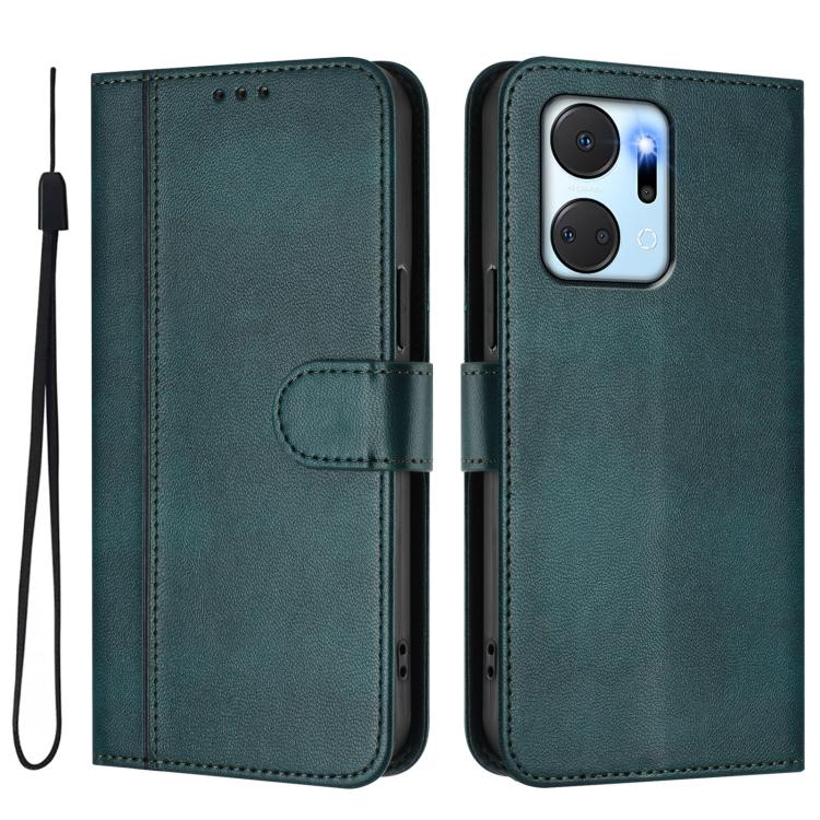 For Honor X7a / Honor Play7T Line Splicing Buckle Retro Leather Phone Case