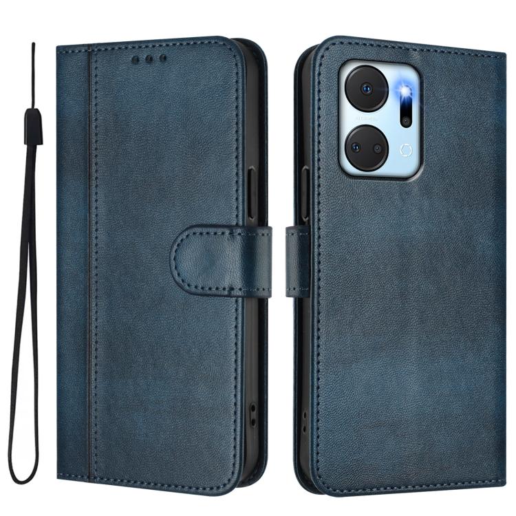 For Honor X7a / Honor Play7T Line Splicing Buckle Retro Leather Phone Case