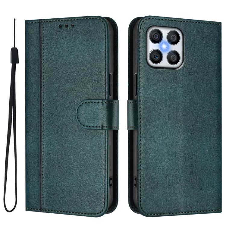 For Honor X8 4G / X30i / Play6T Pro Line Splicing Buckle Retro Leather Phone Case