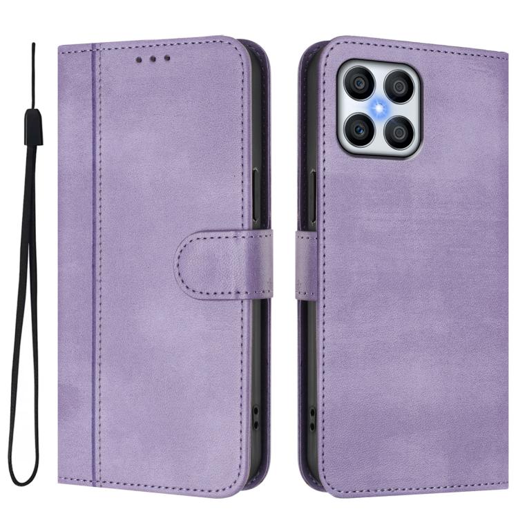 For Honor X8 5G / X6 4G / X6s / 70 Lite Global Line Splicing Buckle Retro Leather Phone Case