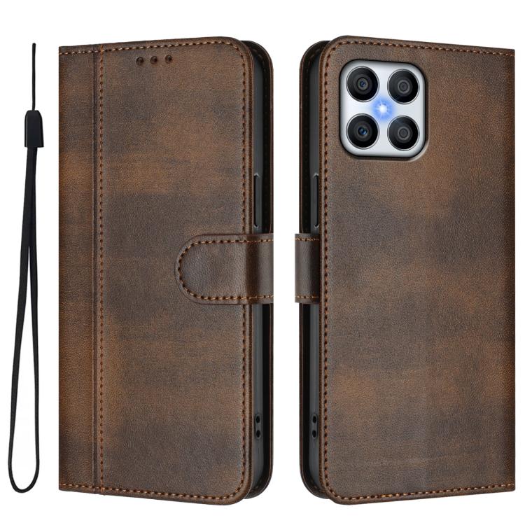 For Honor X8 5G / X6 4G / X6s / 70 Lite Global Line Splicing Buckle Retro Leather Phone Case