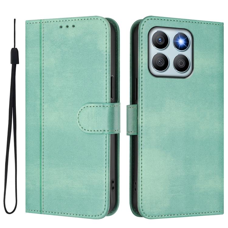 For Honor X8b 4G Global Line Splicing Buckle Retro Leather Phone Case
