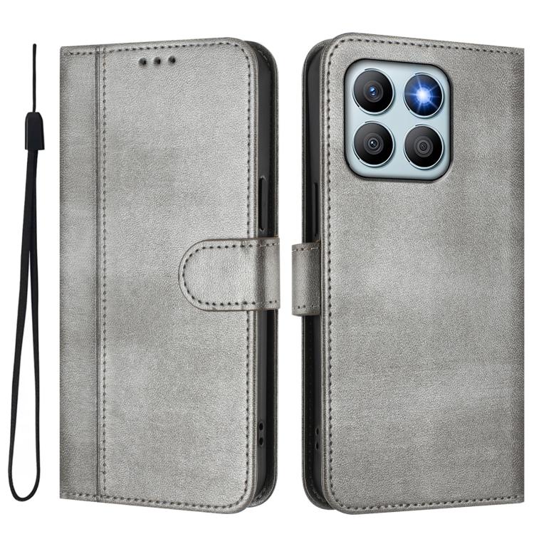 For Honor X8b 4G Global Line Splicing Buckle Retro Leather Phone Case