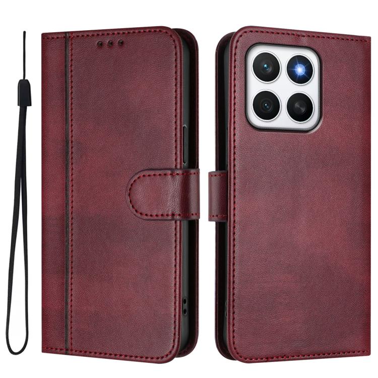 For Honor X8c 4G Global Line Splicing Buckle Retro Leather Phone Case