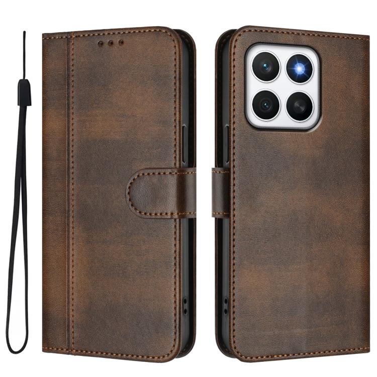 For Honor X8c 4G Global Line Splicing Buckle Retro Leather Phone Case