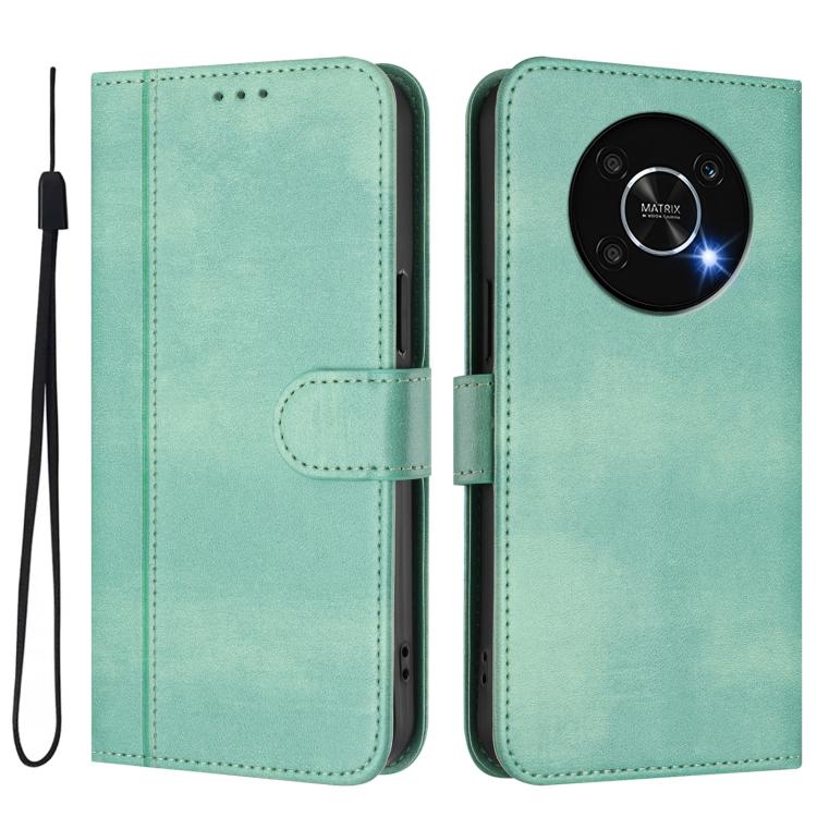 For Honor X9 4G / X9 5G / X30 5G Line Splicing Buckle Retro Leather Phone Case