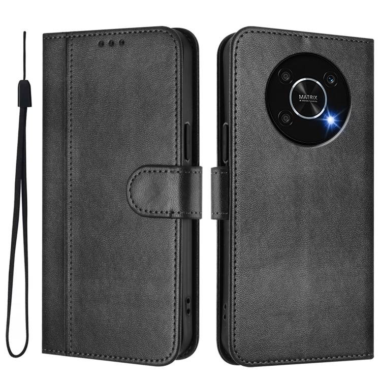 For Honor X9 4G / X9 5G / X30 5G Line Splicing Buckle Retro Leather Phone Case