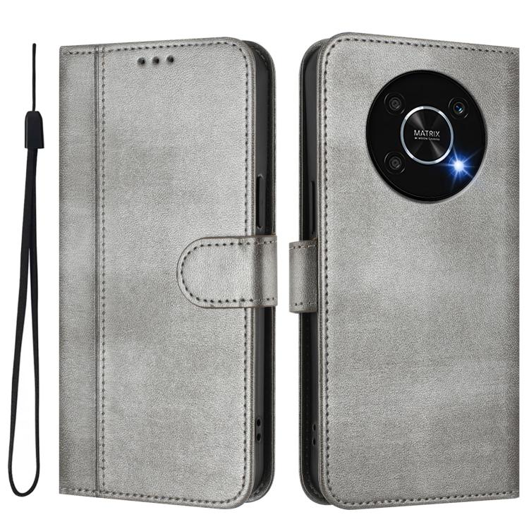 For Honor X9 4G / X9 5G / X30 5G Line Splicing Buckle Retro Leather Phone Case