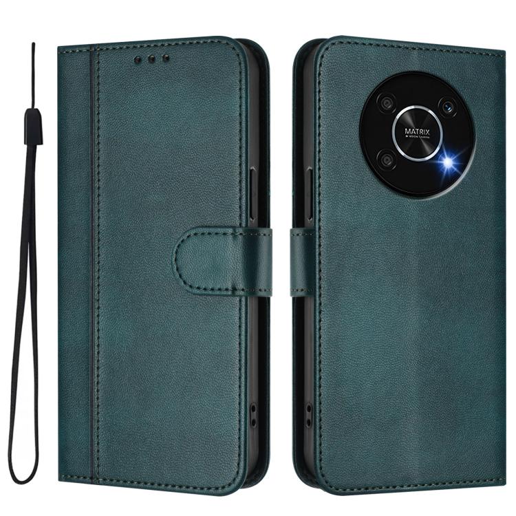 For Honor X9 4G / X9 5G / X30 5G Line Splicing Buckle Retro Leather Phone Case