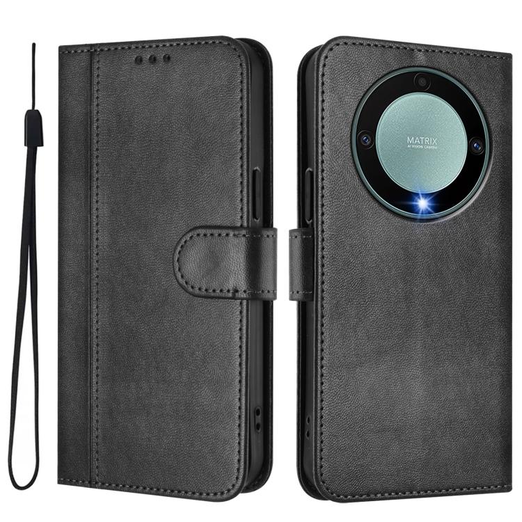 For Honor X9a / Magic 5 Lite / X40 Line Splicing Buckle Retro Leather Phone Case
