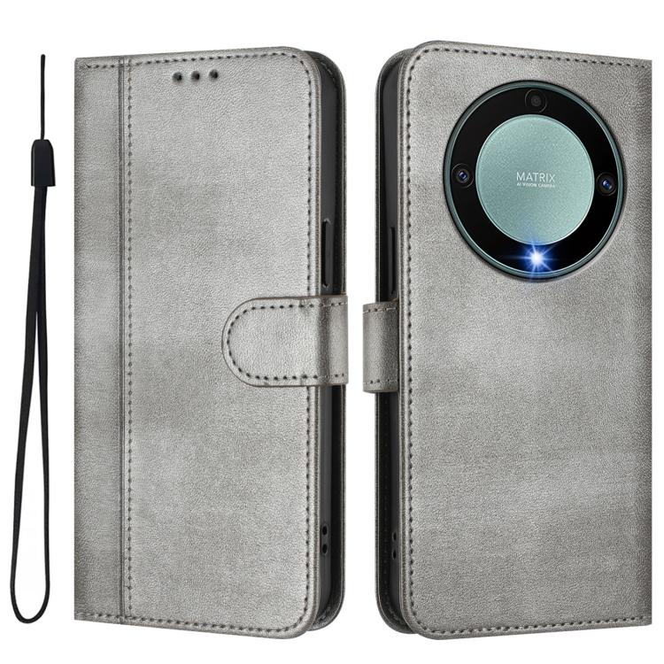 For Honor X9a / Magic 5 Lite / X40 Line Splicing Buckle Retro Leather Phone Case