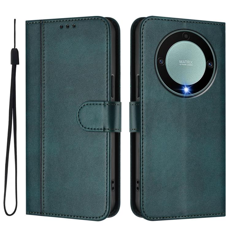 For Honor X9a / Magic 5 Lite / X40 Line Splicing Buckle Retro Leather Phone Case