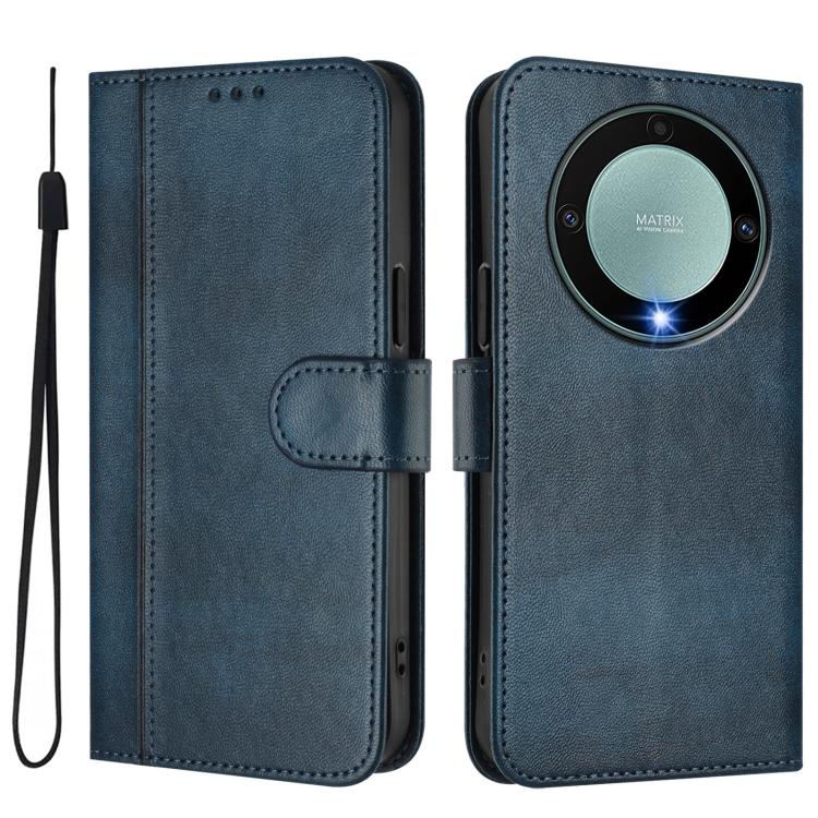 For Honor X9a / Magic 5 Lite / X40 Line Splicing Buckle Retro Leather Phone Case