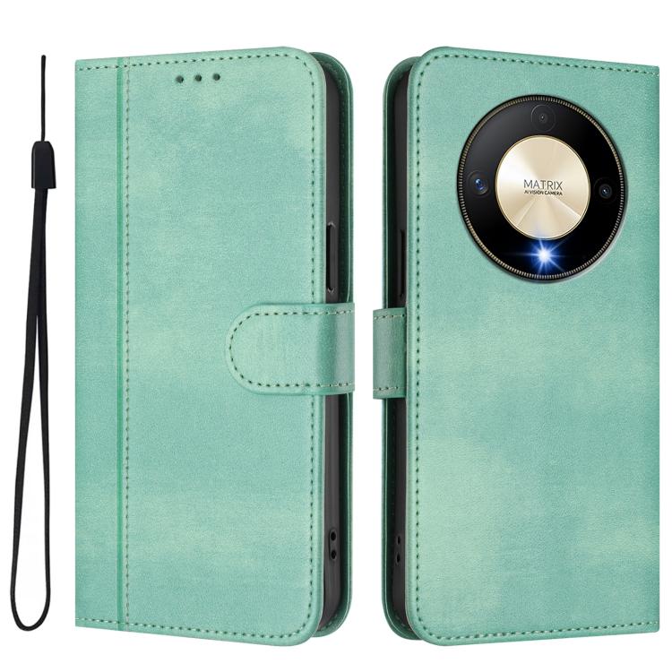 For Honor X9b / Honor Magic6 Lite 5G Line Splicing Buckle Retro Leather Phone Case