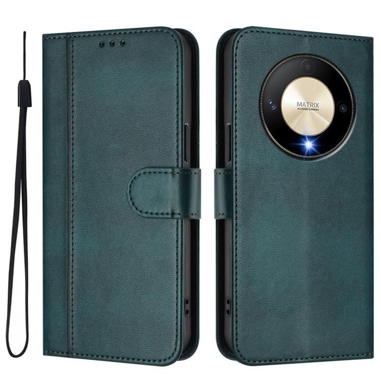 For Honor X9b / Honor Magic6 Lite 5G Line Splicing Buckle Retro Leather Phone Case
