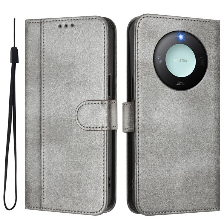 For Honor X9c Smart Global Line Splicing Buckle Retro Leather Phone Case
