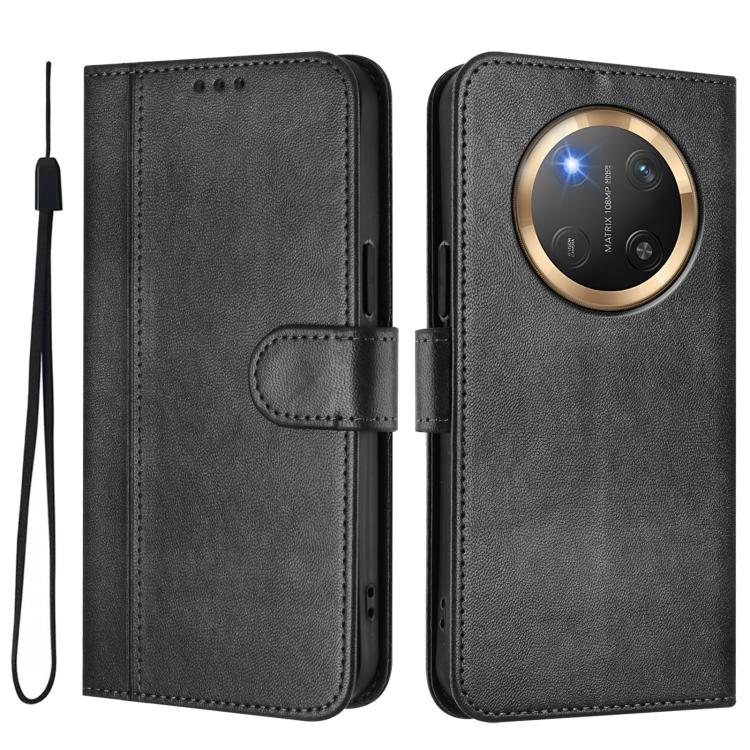 For Honor X9c / Magic7 Lite Line Splicing Buckle Retro Leather Phone Case