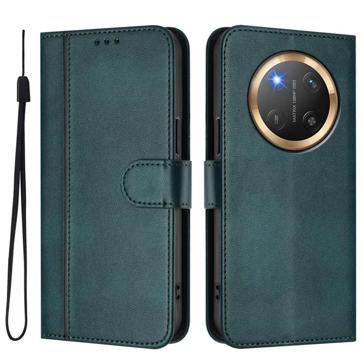 For Honor X9c / Magic7 Lite Line Splicing Buckle Retro Leather Phone Case