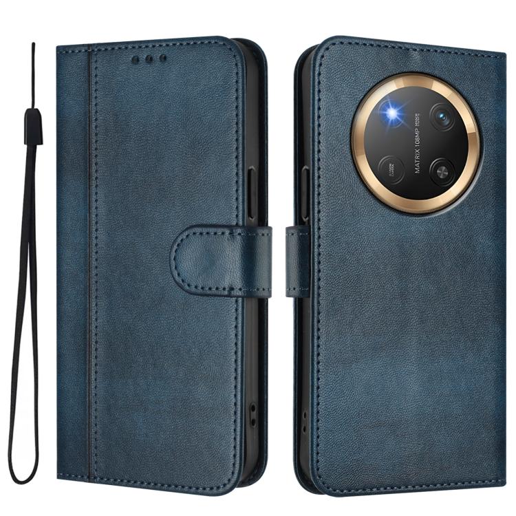 For Honor X9c / Magic7 Lite Line Splicing Buckle Retro Leather Phone Case