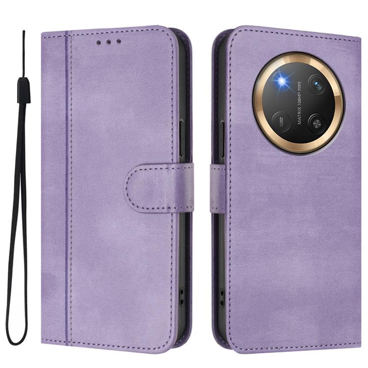 For Honor X9c / Magic7 Lite Line Splicing Buckle Retro Leather Phone Case