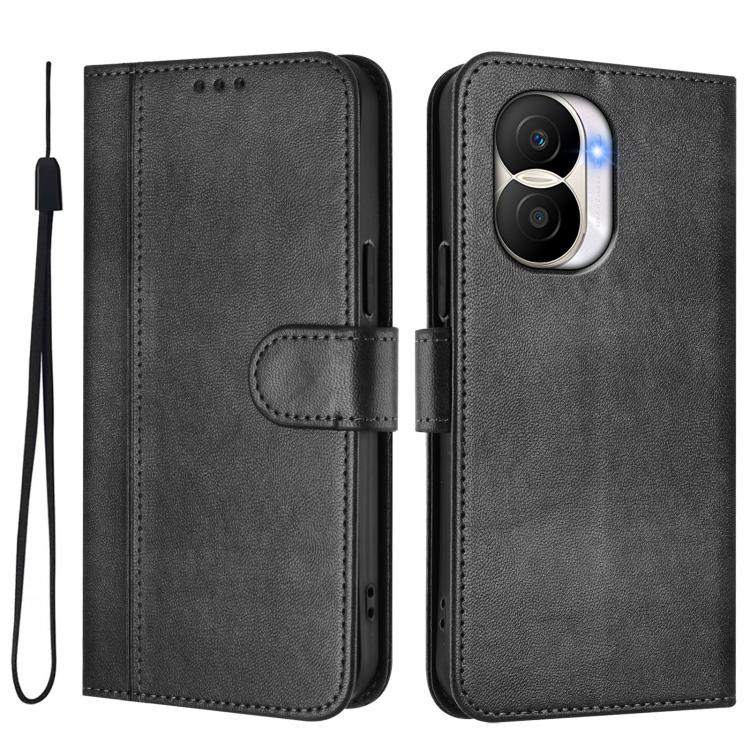 For Honor X40i Line Splicing Buckle Retro Leather Phone Case