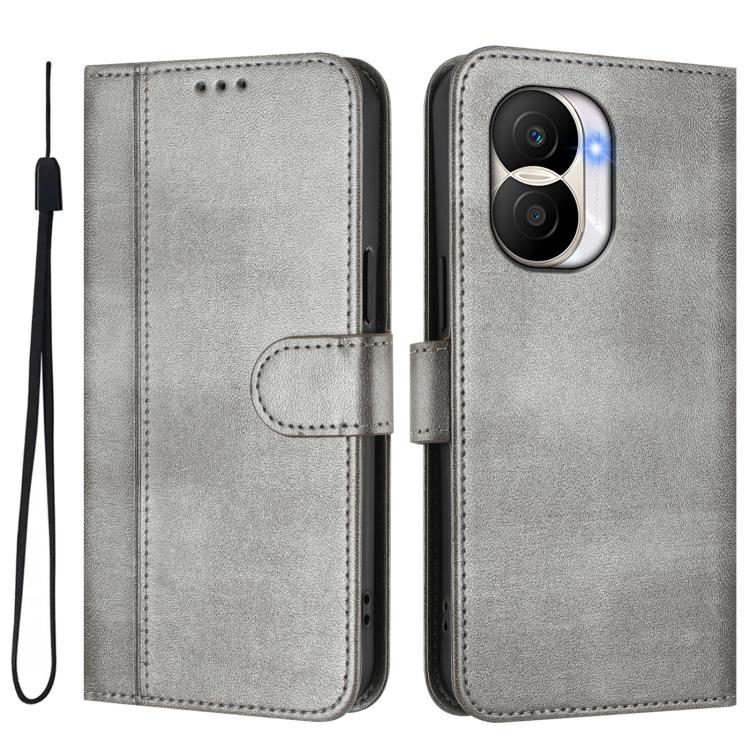 For Honor X40i Line Splicing Buckle Retro Leather Phone Case