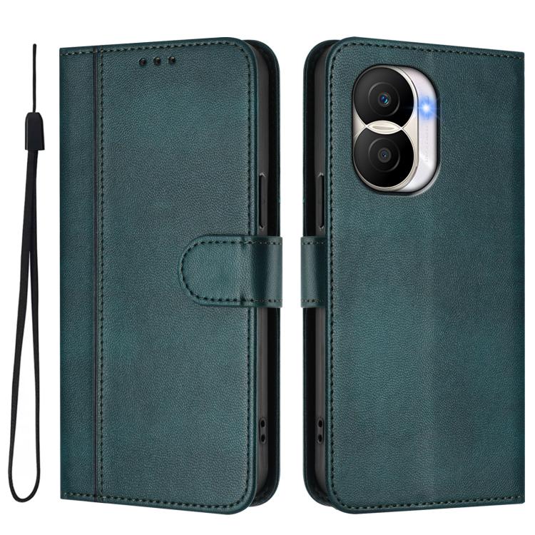 For Honor X40i Line Splicing Buckle Retro Leather Phone Case
