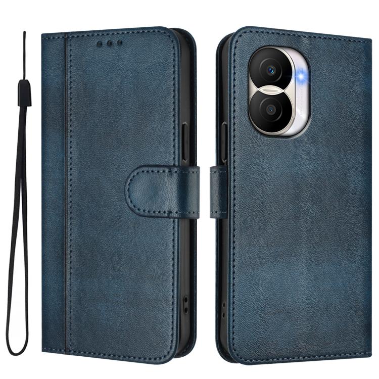 For Honor X40i Line Splicing Buckle Retro Leather Phone Case