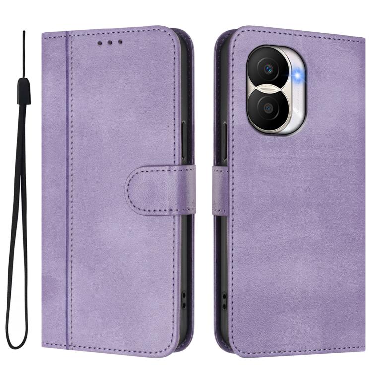 For Honor X40i Line Splicing Buckle Retro Leather Phone Case