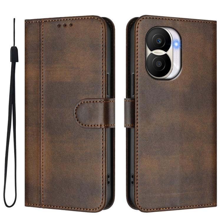 For Honor X40i Line Splicing Buckle Retro Leather Phone Case