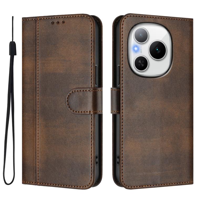 For Honor Power Line Splicing Buckle Retro Leather Phone Case