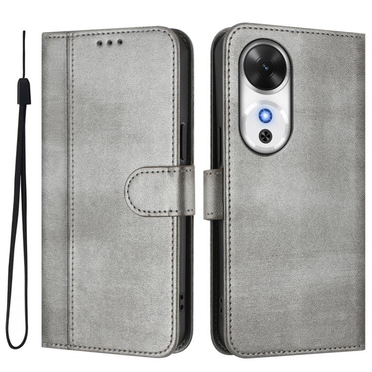For Honor Play 60 Line Splicing Buckle Retro Leather Phone Case