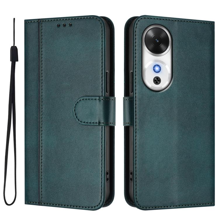 For Honor Play 60 Line Splicing Buckle Retro Leather Phone Case