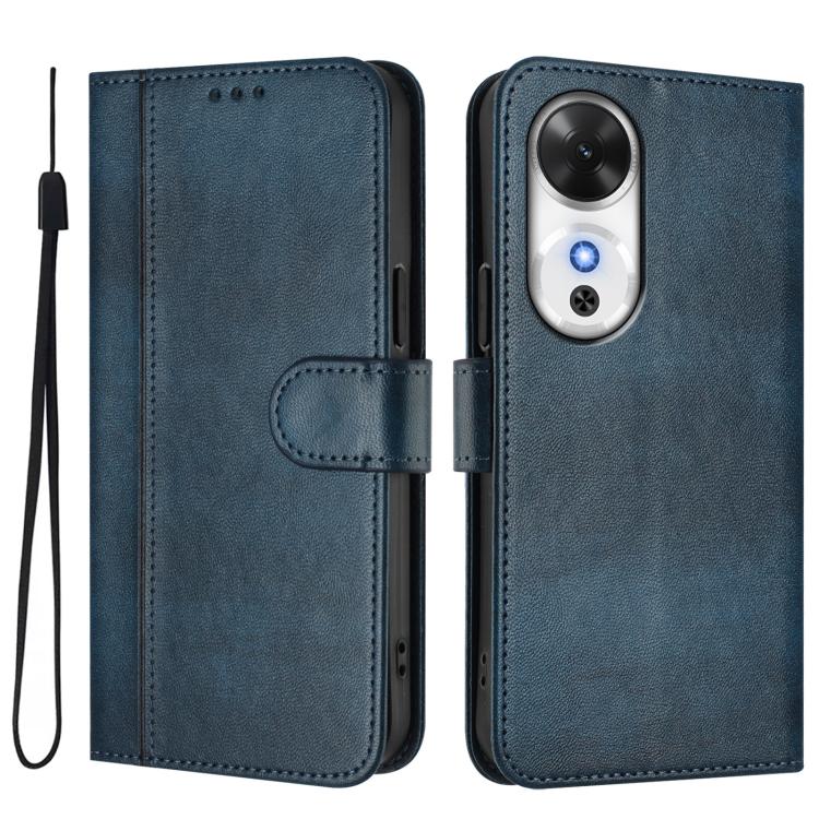 For Honor Play 60 Line Splicing Buckle Retro Leather Phone Case