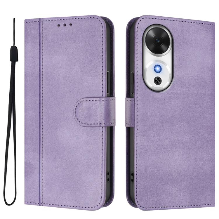 For Honor Play 60 Line Splicing Buckle Retro Leather Phone Case