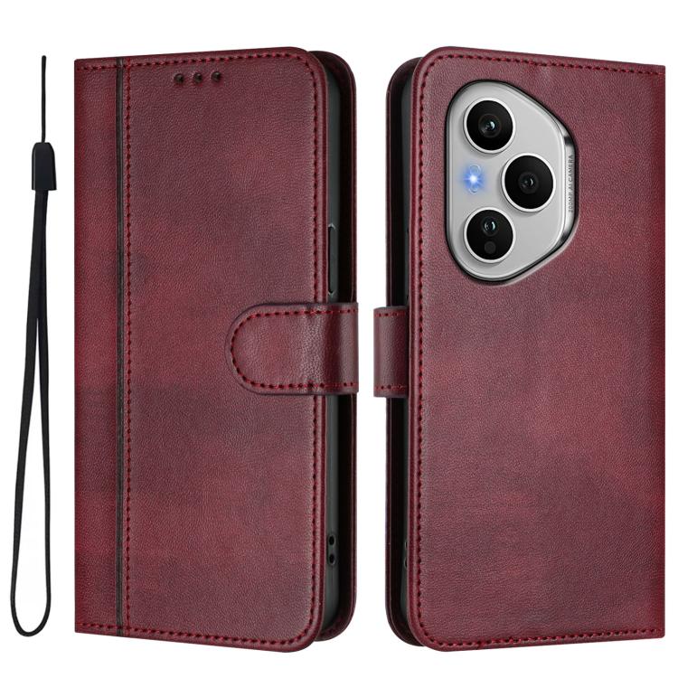 For Honor 400 Pro Global 160.8mm Line Splicing Buckle Retro Leather Phone Case