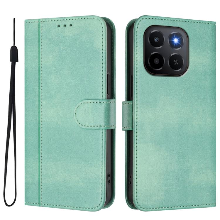 For Honor X6c 4G Line Splicing Buckle Retro Leather Phone Case