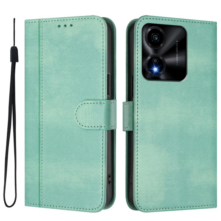 For Honor X5c Plus Line Splicing Buckle Retro Leather Phone Case