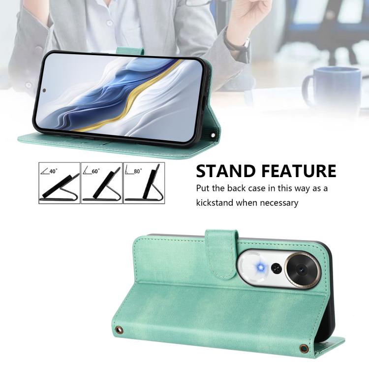 For Honor Play 70 Plus Line Splicing Buckle Retro Leather Phone Case