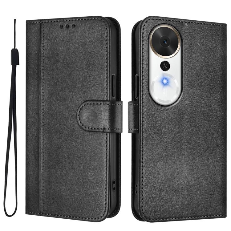 For Honor Play 70 Plus Line Splicing Buckle Retro Leather Phone Case