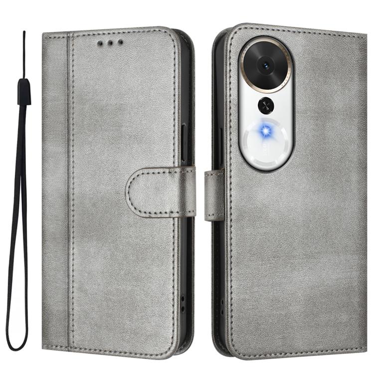 For Honor Play 70 Plus Line Splicing Buckle Retro Leather Phone Case