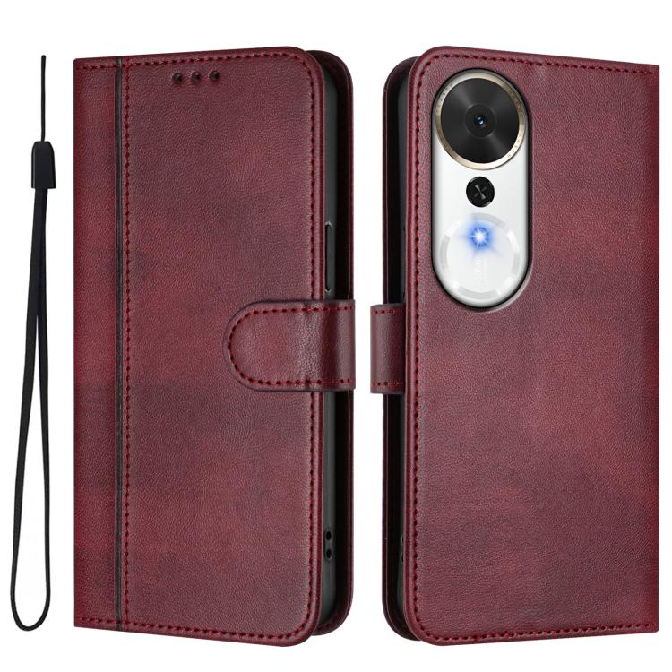 For Honor Play 70 Plus Line Splicing Buckle Retro Leather Phone Case