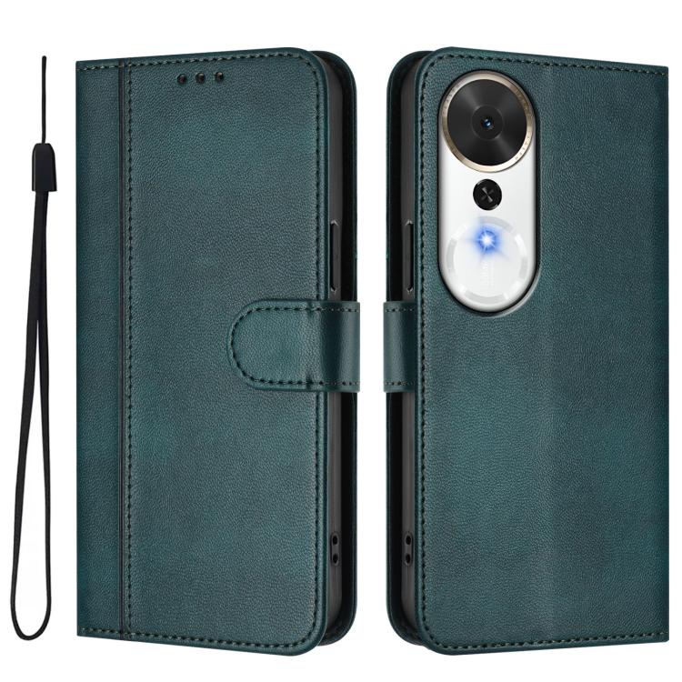 For Honor Play 70 Plus Line Splicing Buckle Retro Leather Phone Case