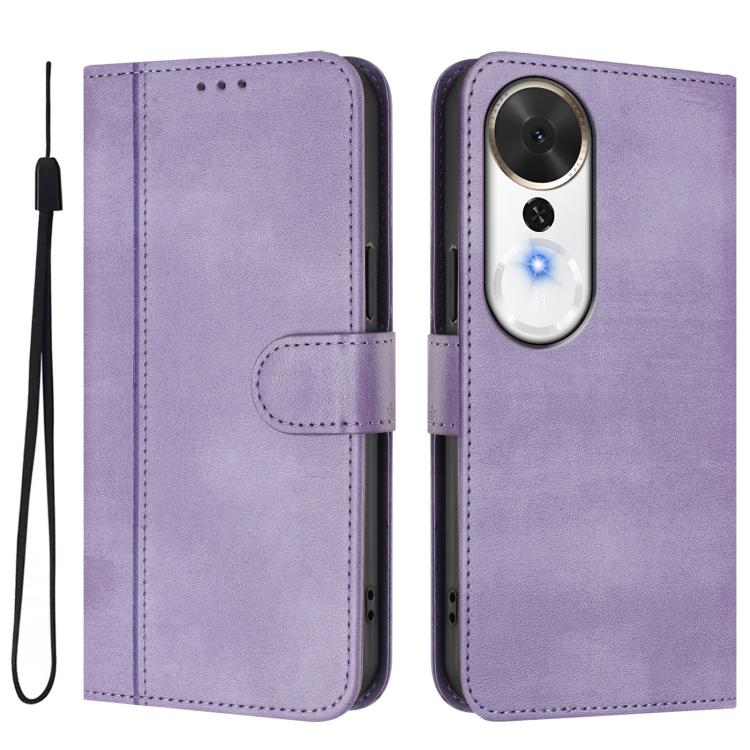 For Honor Play 70 Plus Line Splicing Buckle Retro Leather Phone Case