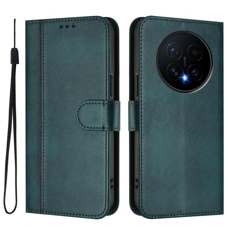 For Honor Magic8 Pro Line Splicing Buckle Retro Leather Phone Case