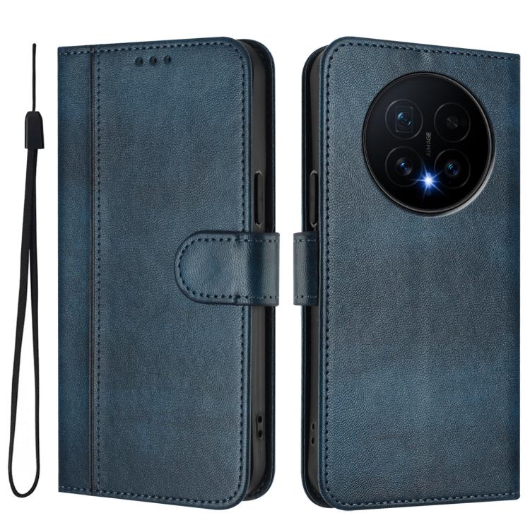For Honor Magic8 Pro Line Splicing Buckle Retro Leather Phone Case