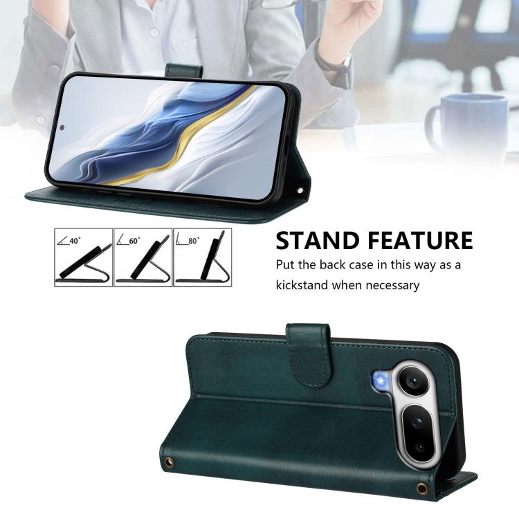 For Honor Magic8 Pro Air 5G Line Splicing Buckle Retro Leather Phone Case