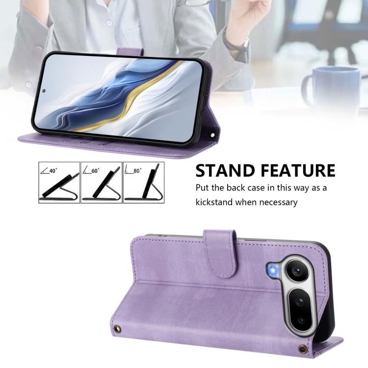For Honor Magic8 Pro Air 5G Line Splicing Buckle Retro Leather Phone Case