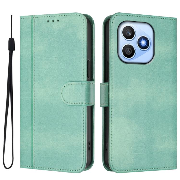 For Honor X8d 4G Line Splicing Buckle Retro Leather Phone Case
