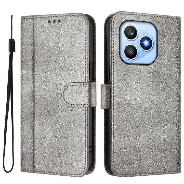 For Honor X8d 4G Line Splicing Buckle Retro Leather Phone Case